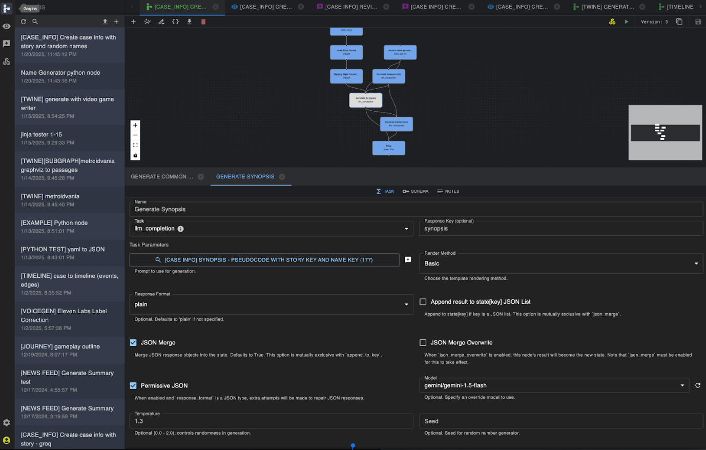 Screenshot einer Workflow-Anwendung, in der eine KI-Aufgabe namens
