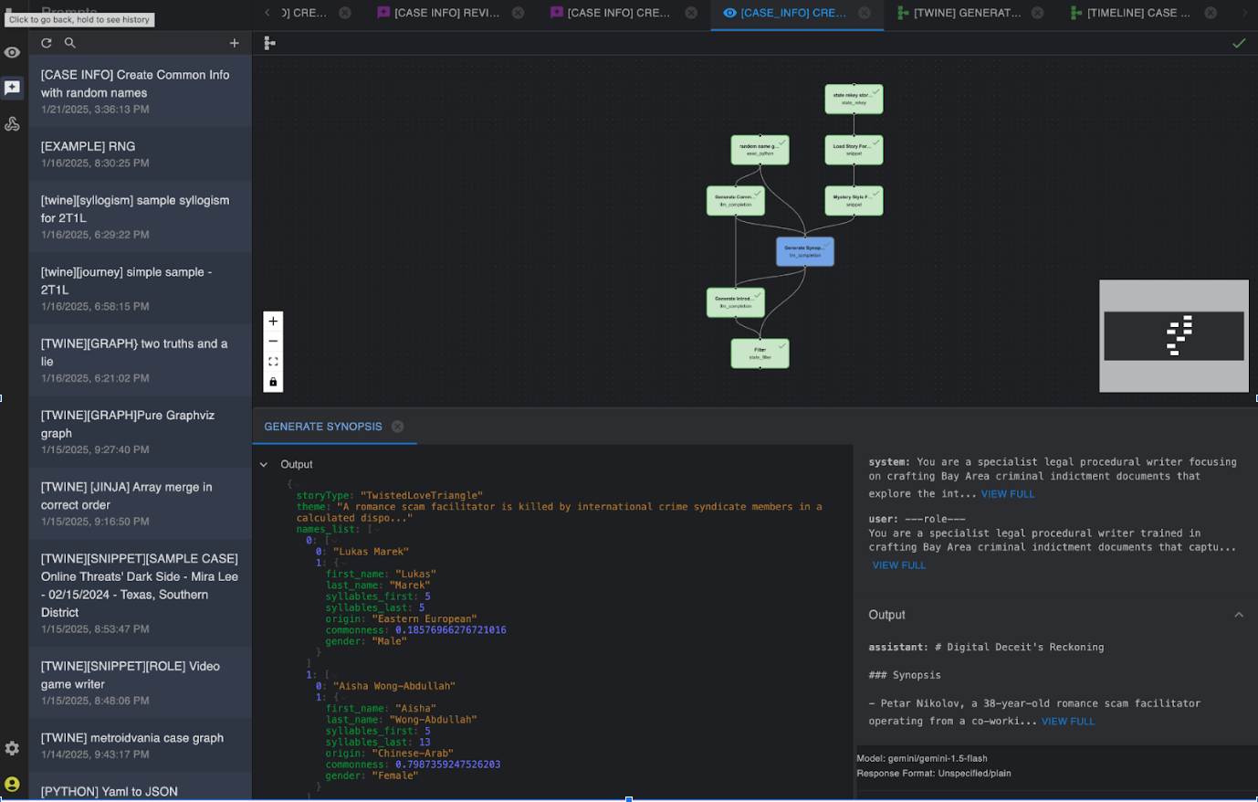 Screenshot einer Workflow-Anwendung, in der eine KI-Aufgabe namens